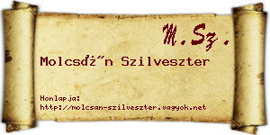 Molcsán Szilveszter névjegykártya